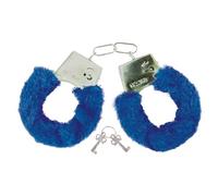 P'tit Clown - 91291 - Menottes avec Fourrure - Clés Fournies - Idéales pour EVJF, EVG, Saint Valentin - Parfaites pour Ajouter Une Touche de Fun et de Folie à Votre Évènement - Bleu