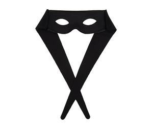 PTIT CLOWN - 91810 - Loup, Masque Bandit, Héros, Justicier - Black Mask - Accessoire de Déguisement - Pour Carnaval, Fêtes à Thèmes, Soirées Costumées, Nouvel An, Cosplay, Anniversaire - Adulte