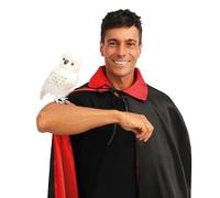 P'TIT Clown - 96100 - Chouette Blanche de Sorcier avec Fixation - White Wizard's Owl - Accessoire Parfait pour Halloween, Carnaval, Cosplay, Manga, Fêtes Costumées - Taille Unique