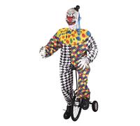 P'TIT CLOWN - Automate Clown Décoration Halloween - Sonore et Lumineux - Piles non incluses (Clown terrifiant sur motorcyle)