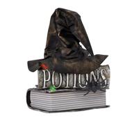 P'tit Clown - Automate Halloween - Animatroniques - Animatronics - Décoration Animée et Sonore et Lumineuse - Piles (3xAAA) Non incluses (Chapeau de sorcière bavard, 30 cm)