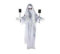 P'tit Clown - Automate Halloween Animé - Animatronique Fantôme - Animatronics - Sonore et Lumineux - Décoration Effrayante - Piles Non incluses (Fantôme enchaîné - à Suspendre, 130 cm)