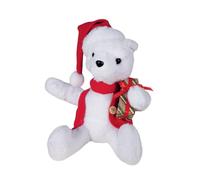 P'tit Clown - Automate Noël - Animatroniques - Animatronics - Décoration Animée et Sonore - pour Christmas - Fonctionne avec Piles (Non incluses) (Ours Blanc, 30 cm)