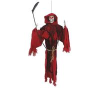P'tit Clown - Automate Squelette Halloween - Animatronique - Animatronics - Décoration Animée, Sonore, Lumineuse - Fonctionne avec Piles Non incluses (Faucheuse à Suspendre, 163 cm)