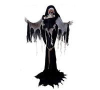 P'tit Clown - Automate Squelette Halloween - Animatronique - Animatronics - Décoration Animée, Sonore, Lumineuse - Fonctionne avec Piles Non incluses (Faucheuse sur Pied, 163 cm)