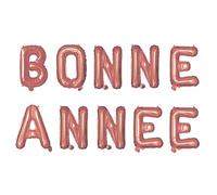 P'TIT CLOWN - Ballon Aluminium Bonne Année - Happy New Year - H 30 cm - Gonflable à l'Air - Parfait pour Fêtes Nouvel An, Célébrations, Party (Rose gold)