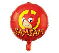 P'tit Clown- Ballon Aluminium SamSam hélium, Enfants Unisexes, 66668, Rouge-Jaune-Noir, Taille Unique