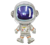 P'TIT CLOWN - Ballon Aluminium Thème Espace - Fusée, Astronaute - Gonflable à l'Air ou à l'Hélium - Parfait pour Décoration Fête Anniversaire, Baptême, Baby Shower (Astronaute)