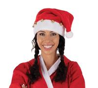 Bonnet De Père Noël Avec Grelots Blanc