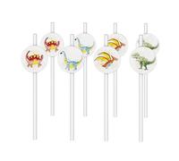 CAM ET LEON - Accessoires Décoration d’Anniversaire Enfant - Thème Animaux de la Forêt - Assiettes, Gobelets, Serviettes, Confettis, Sachets, Cartes d’Invitation (Paille x8)