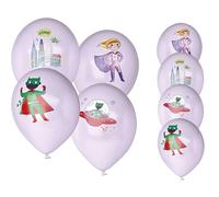 P'tit Clown CAM ET LEON - Accessoires Décoration d’Anniversaire Enfant - Thème Super Héros - Assiettes, Gobelets, Serviettes, Confettis, Sachets, Cartes d’Invitation (Ballon - Ø 8 cm - x8)