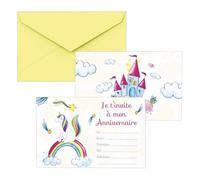 P'tit Clown - Carton Invitation - Licornes - Lot de 8
