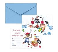 P'tit Clown - Carton Invitation - Pirates - Lot de 8