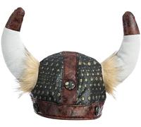 P'TIT CLOWN - Casque de Viking Adulte - Accessoire de Déguisement - Parfait pour Compléter votre Costume pour Carnaval, Fêtes Costumées et Évènements à Thème (Marron)