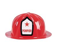 P'TIT CLOWN - Casque Plastique Souple Adulte - Chantier, Pompier - Accessoire de Déguisement - Parfait pour Compléter votre Costume pour Carnaval, Fêtes Costumées et Évènements à Thème (Rouge)