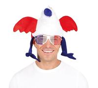 P'TIT CLOWN - Chapeau - Bleu Blanc Rouge - Parfait pour supporter la France lors des Célébrations et Événements Sportifs - Polyester - Plusieurs Modèles (Chapeau coq)