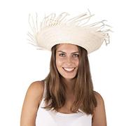 P'TIT CLOWN - Chapeau de Paille Hawaïen - Adulte - Parfait pour Compléter votre Tenue ou Déguisement (Beige)