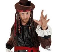 Ptit Clown - Chapeau de pirate avec Dreadlocks pour adulte (x1) REF/10211 marron G