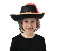 P'TIT CLOWN - Chapeau Feutre Enfant - Unisexe - Accessoire Déguisement, Costume Carnaval, Cosplay, Fête Costumée, Spectacle (Chapeau feutre de mousquetaire)