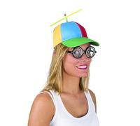 P'TIT CLOWN - Chapeau Humoristique, Drôle - Accessoire de Déguisement Adulte - Pour Carnaval, Fêtes à Thèmes, Cosplay - Multicolore - Adulte - Unisexe (Casquette à hélice multicolore)