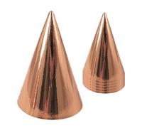 P'TIT CLOWN - Chapeau Pointu en Carton - Lot de 6 - Accessoires Festifs Idéaux pour Anniversaires et Fêtes (Rose gold)