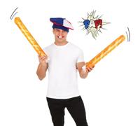 P'tit Clown - Clap Clap Gonflable - Parfait pour Supporter la France Lors des Célébrations et Événements Sportifs - Plastique - x2 (Baguettes)