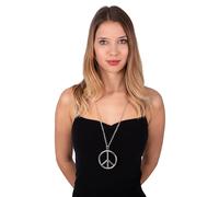 P'TIT CLOWN - Collier Hippie - Peace and Love - Adulte, Unisexe - Accessoire Déguisement Carnaval, Festival - Costume Rétro - Flower Power - Années 70 - Woodstock