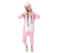 P'tit Clown - Combinaison Kigurumi Adulte Licorne - Rose - Pyjama Combinaison - Jumpsuit - Sleepwear - Costume Animaux - Déguisement Carnaval, Festival, Cosplay, Halloween et Fêtes à Thème - S/M