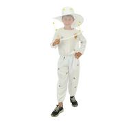 P'TIT CLOWN - Costume Apiculteur Enfant - Unisexe - Combinaison, Chapeau - Déguisement parfait pour Anniversaires, Carnaval, Cosplay, Fêtes Costumées et Évènements à Thème - Blanc (5-6 ans)