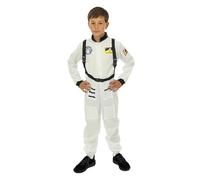 P'TIT CLOWN - Costume Astronaute Enfant - Déguisement Spationaute, Cosmaute - Unisexe - Pour Carnval, Halloween, Cosplay, Fêtes Costumées et Évènements à Thème Espace (Blanc, 5-6 ans)