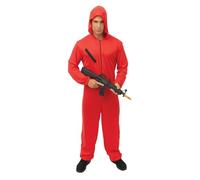 P'TIT CLOWN - Costume Braqueur Adulte - arfait pour Carnaval, Fêtes Costumées et Évènements à Thème - Polyester - Rouge (XXL)