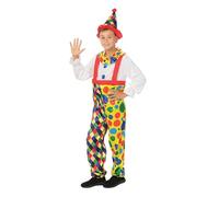 P'TIT CLOWN - Costume Clown Enfant - Combinaison, Chapeau - Déguisement Cirque - Unisexe - Fille, Garçon - Parfait pour Carnaval, Cosplay Fêtes Costumées et Évènements à Thème - Multicolore (3-4 ans)