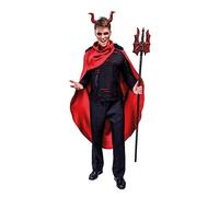 P'TIT CLOWN - Costume Diable - Diablesse Rouge - Déguisement Adulte Parfait pour Halloween, Fêtes Costumées et Évènements à Thème (Diable, L-XL)