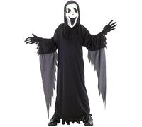 P'TIT CLOWN - Costume Fantôme Enfant - Déguisement Halloween (Noir, 5-6 ans)