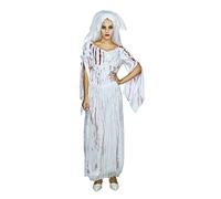 P'TIT CLOWN - Costume Mariée Sanglante - Marié Ensanglanté - Déguisement Adulte Bloody Parfait pour Halloween, Fêtes Costumées et Évènements à Thème (Mariée sanglante, S-M)