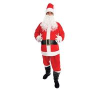 P'TIT CLOWN - Costume Père Noël - Déguisement Pere Noel Complet - Parfait pour Fête de Fin d'Année - Effet Velours - Rouge (S-M)