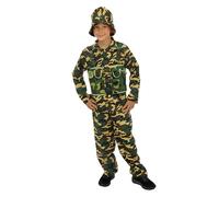 P'TIT CLOWN - Costume Soldat Enfant - Déguisement Militaire Parfait pour Carnaval, Fêtes Costumées et Évènements à Thème (7-9 ans)