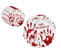 P'tit Clown - Décoration Halloween de Table - Déco Sanglante - Guirlande, Nappe, Serviettes, Asiettes, Gobelets - pour Fête à Thème, Soirée ou Buffet (22 x 22 cm, Assiette Halloween sanglante x8)