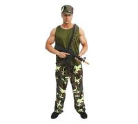 P'TIT CLOWN - Déguisement Adulte de Soldat Militaire Treillis - Parfait pour Carnaval, D-Day, Fêtes Costumées et Évènements à Thème (L-XL)