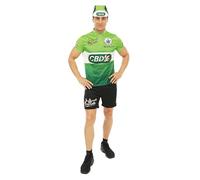 P'TIT CLOWN - Déguisement Cycliste Adulte - Costume Humoristique - T-shirt, Short, Casquette - Parfait pour Tenue Carnaval, Fêtes Costumées, Soirées à Thème, Cosplay - Polyester (Vert, S-M)
