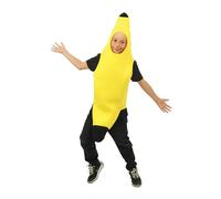 P'TIT CLOWN - Déguisement Fruit et Légume - Costume Carotte Enfant - Costume Banane - Unisexe - Parfait pour Carnaval, Halloween, Cosplay, Anniversaires - Polyester - Taille Unique (Banane)