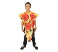 P'TIT CLOWN - Déguisement Humouristique Enfant - Costume Pizza, Frites, Hotdog, Burger - Tunique - Unisexe - Parfait pour Carnaval, Halloween, Cosplay, Anniversaires - Taille Unique (Pizza)