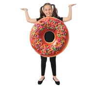 P'TIT CLOWN - Déguisement Humouristique Enfant - Costume Pizza, Frites, Hotdog, Burger - Tunique - Unisexe - Parfait pour Carnaval, Halloween, Cosplay, Anniversaires - Taille Unique (Donut)