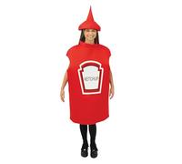 P'TIT CLOWN - Déguisement Ketchup, Moutarde - Costume pour Adulte - Parfait pour Carnaval, Fêtes Costumées et Évènements à Thème - Taille Unique (Ketchup)