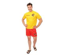PTIT CLOWN - Déguisement Lifeguard - Costume Sauveteur Adulte - T-shirt, Short - Tenue Carnaval, Halloween, Cosplay, Fête Costumée, Évènement à Thème - Jaune, Rouge (L-XL)