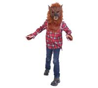 déguisement loup-garou lycanthrope féroce enfant - 5/6 ans - rouge - ptitclown 22097