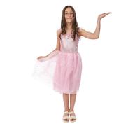 P'TIT CLOWN - Déguisement Princesse Fille - Fairytale Princess - Robe - Costume Enfant Anniversaires, Carnaval, Cosplay, Fêtes Costumées et Évènements à Thème (Rose, 10/12 ans)