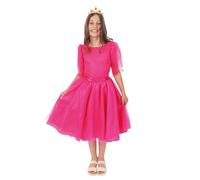 P'TIT CLOWN - Déguisement Princesse Fille - Fairytale Princess - Robe, Diadème - Costume Enfant Anniversaires, Carnaval, Cosplay, Fêtes Costumées et Évènements à Thème - Rose (10/12 ans)