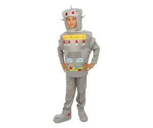 P'TIT CLOWN - Déguisement Robot Enfant - Unisexe - Complet - Parfait pour Costume Carnaval, Cosplay, Halloween, Anniversaire, Fêtes Costumées et Évènements à Thème - Gris