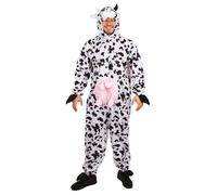 P'TIT CLOWN - Déguisement Vache Adulte Unisexe - Combinaison à Capuche - Idéal pour Carnaval, Soirées Déguisées, Halloween, EVG, EVJF, Fêtes à Thème - Costume Drôle et Confortable